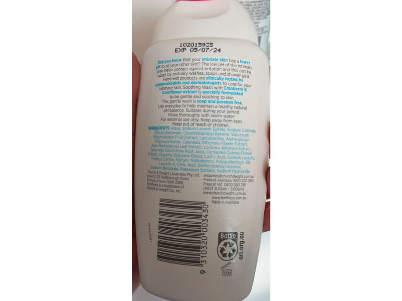 Femfresh Soothing Wash, Intimate Care, 250 mL