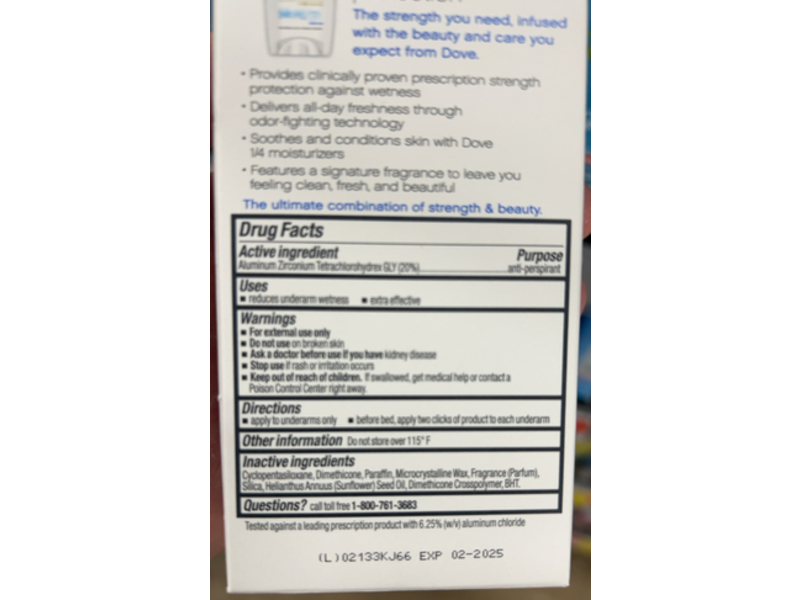 Dove Clinical Protection Antiperspirant, 1.7 oz/48 g