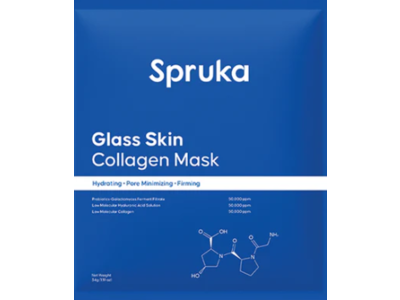 Spruka Glass Skin Collagen Mask, 119 oz/34 g, 4 Count