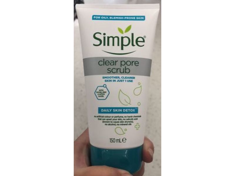 Simple Clear Pore Scrub, Daily Skin Detox, 150 mL