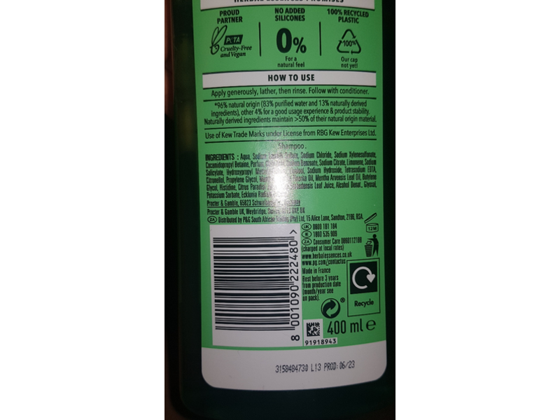 Herbal Essences Shine Shampoo, White Grapefruit, 400 mL