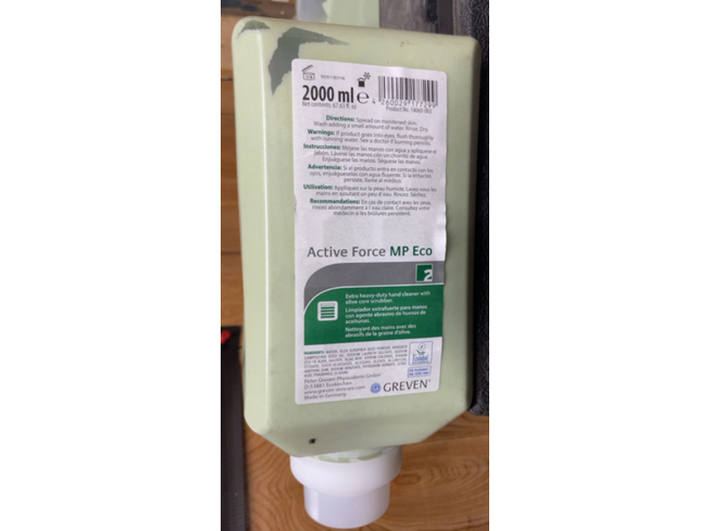 Greven Active Force Mp Eco Hand Cleaner, 67.63 fl oz/2000 mL