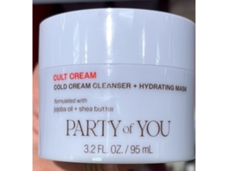 Party Of You Cult Cream Cold Cream Cleanser + Hydrating Mask, Jojoba Oil + Shea Butter, 3.2 fl oz/95 mL