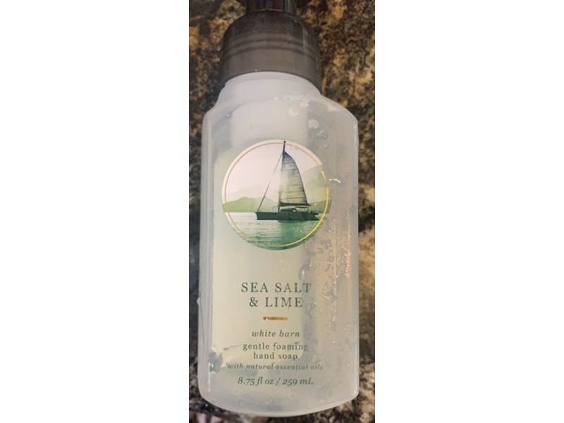 Bath & Body Works White Barn Gentle Foaming Hand Soap, Sea Salt & Lime, 8.75 fl oz / 259 ml