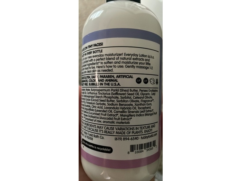 Tubby Todd Bath Co Everyday Lotion, Lavender + Rosemary, 8.5 oz/240 g
