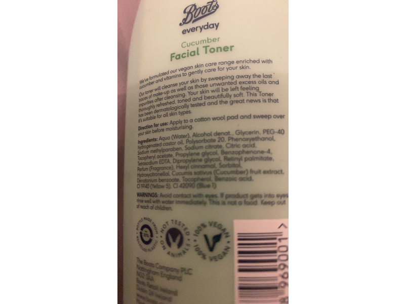 Boots Everyday Facial Toner, Cucumber, 150 mL