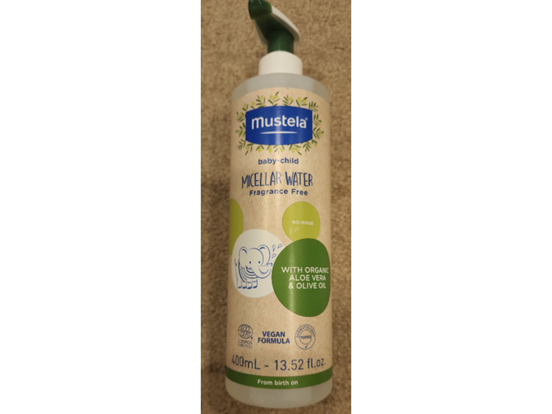 Mustela Baby Micellar Water, Olive Oil & Aloe, 13.5 fl oz/400 mL