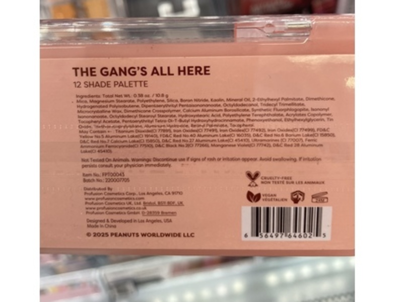 Profusion Cosmetics Peanuts 75th The Gang’s All Here 12 Shade Palette, 0.38 oz/10.8 g