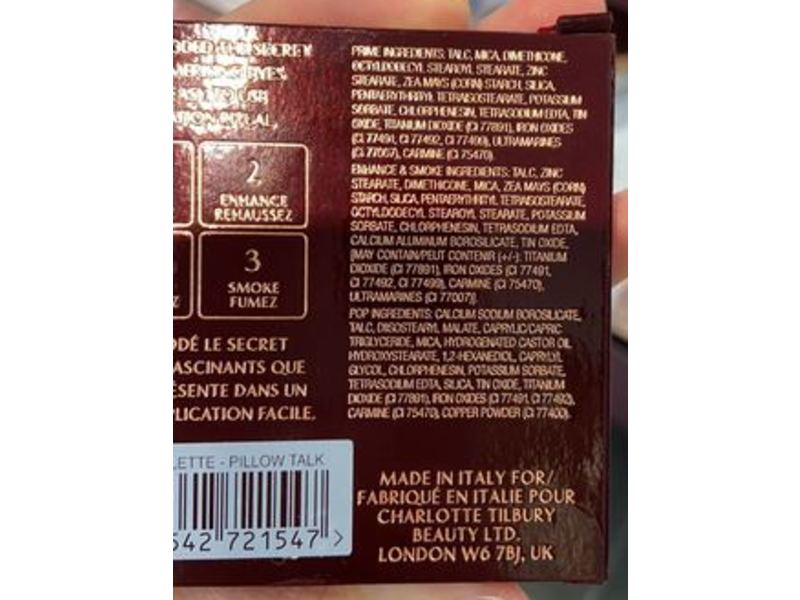 Charlotte Tilbury Luxury Color-Coded Eyeshadow Palette, Pillow Talk, 0.18 oz/5.2 g