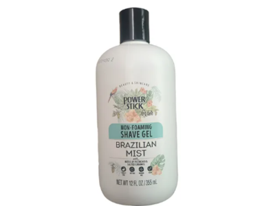 Power Stick Non-Foaming Shave Gel, Brazilian Mist, 12 fl oz/355 mL, Pack Of 2