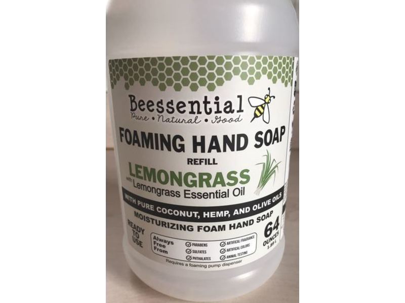 Beessential Foaming Hand Soap, Lemongrass, 64 oz/1.89 L