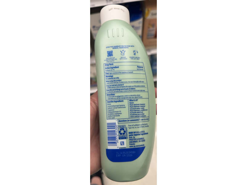 Head & Shoulders Bare Pure Clean 2 In 1 Dandruff Shampoo + Conditioner, 13.5 fl oz/400 mL, 2 Count