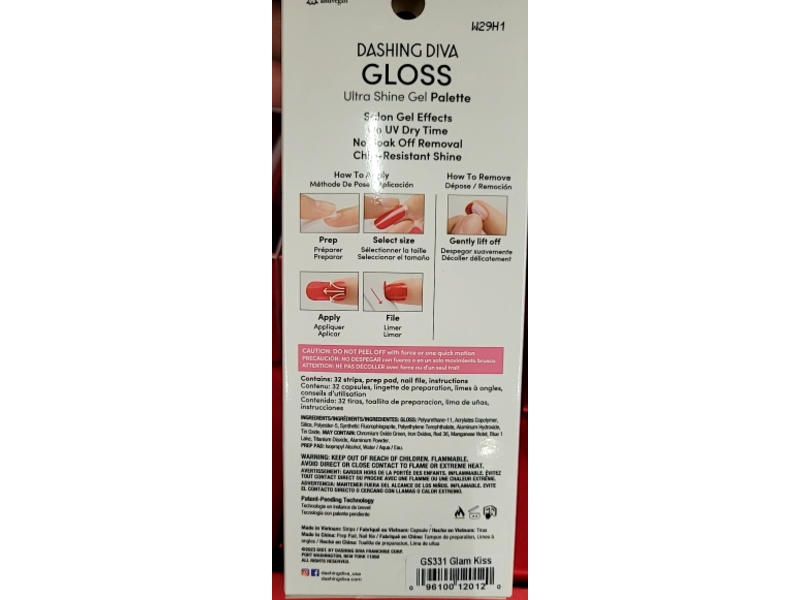 Dashing Diva Gloss Nail Strips & Ultra Shine Gel, 32 Count