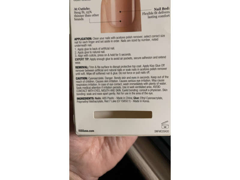 Kiss Salon Acrylic French Nail Manicure Set, Nude, Medium, 28 Counts