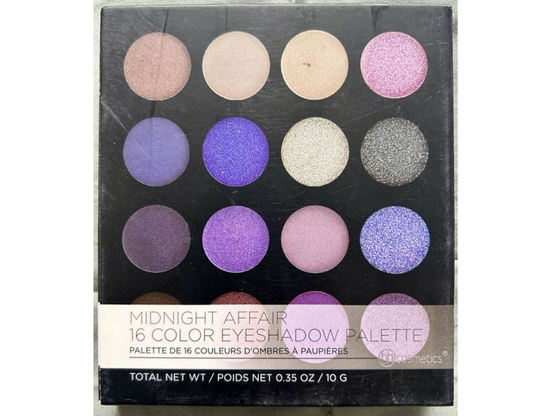 Bh Cosmetics 16 Color Eye Shadow Palette, Midnight Affair, 0.35 oz/10 g