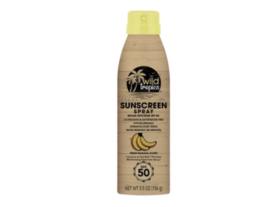 Wild Tropics Sunscreen Spray, SPF 50, Fresh Banana, 5.5 oz/156 g