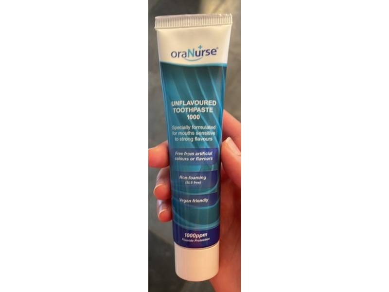 OraNurse Toothpaste, Unflavoured, 50mL