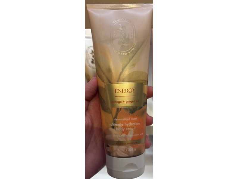 Bath & Body Works Aromatherapy Ultimate Hydration Body Cream, Orange + Ginger Oil, 8 oz/226 g