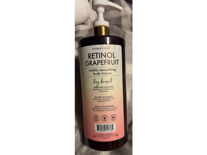 Pharm to Table Retinol Grapefruit Visibly Smoothing Body Lotion, Hyaluronic, 32 fl oz/960 mL