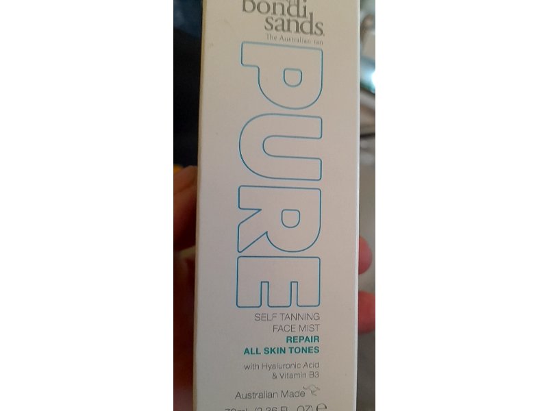 Bondi Sands Pure Self Tanning Face Mist, Hyaluronic Acid & Vitamin B3, 2.36 fl oz/70 mL