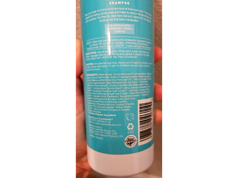 Jason Purifying Tea Tree Shampoo, 12 fl oz/355 mL