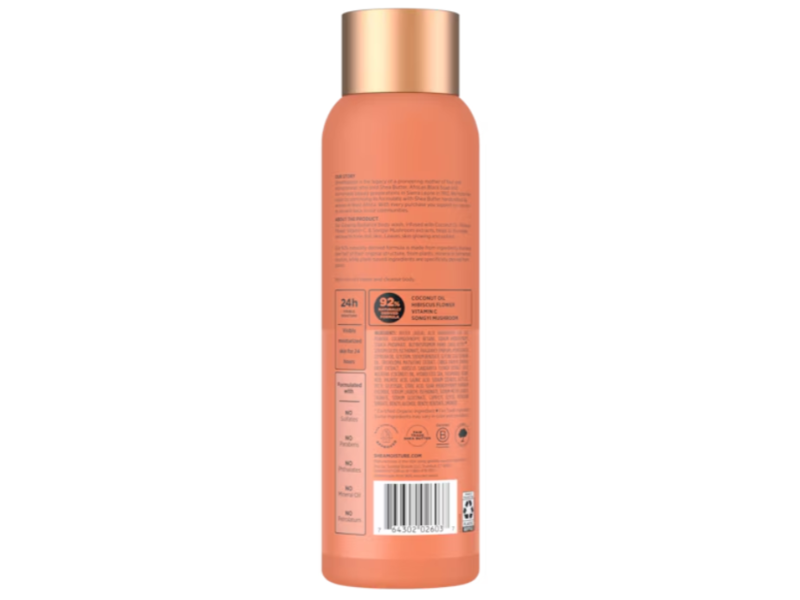 Sheamoisture Illuminating Body Wash, Coconut & Hibiscus,13 fl oz/384 mL