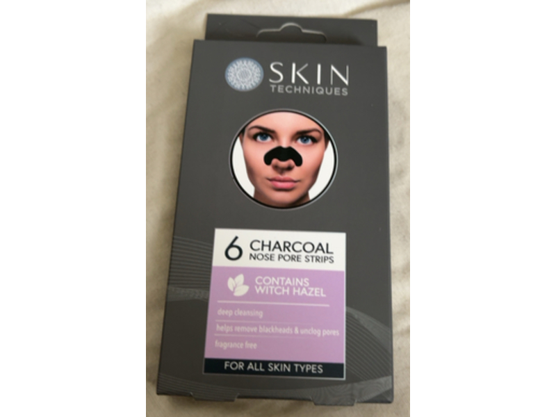 Skin Techniques Charcoal Nose Pore Strips, Witch Hazel, 6 Count, Pack of 5