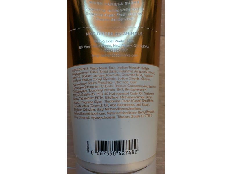 Bath & Body Works Warm Vanilla Sugar Moisturizing Body Wash with Shea Butter and Cocoa Butter, 10 fl oz/296 mL