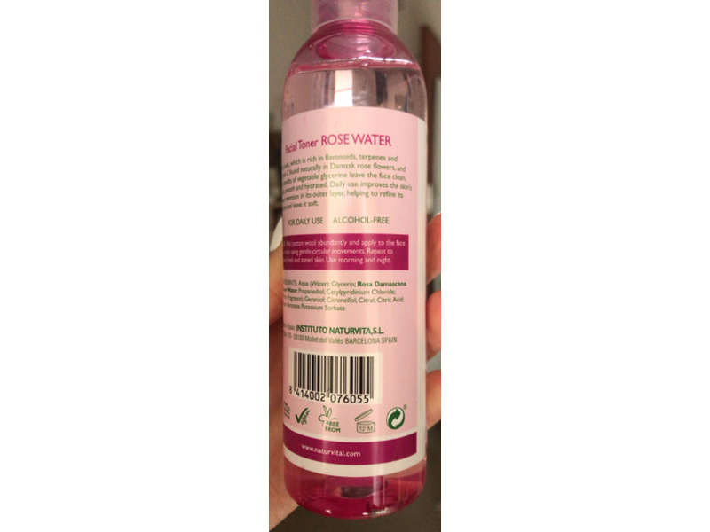 Naturvital Rose Water Tonic, Vegetable Glycerine, 6.7 fl oz/200 mL