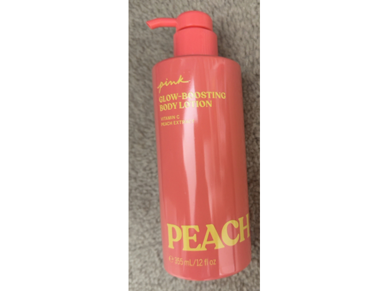 Victoria's Secret Peach Pink Glow Boosting Body Lotion, Vitamin C + Peach Extract, 12 fl oz/355 mL