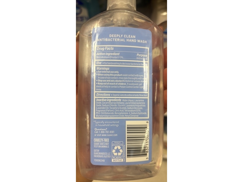 Suave Anti-Bacterial Hand Wash, Deeply Clean, 12 fl oz/355 mL