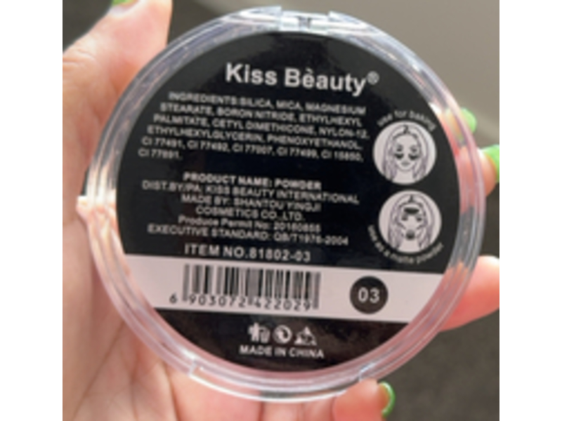 Kiss Beauty Matte Fixing Compact Powder, Pink Color, 0.35 oz/10 g