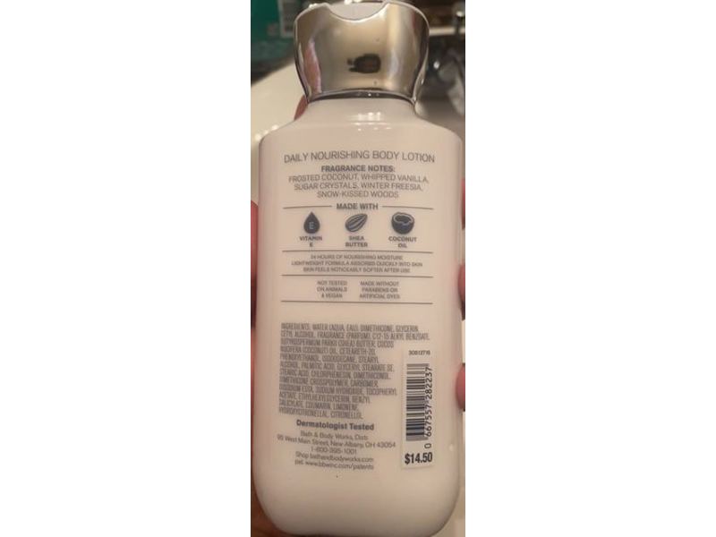 Bath & Body Works Frosted Nourishing Body Lotion, Frosted Coconut Snowball, 8 fl oz/236 mL