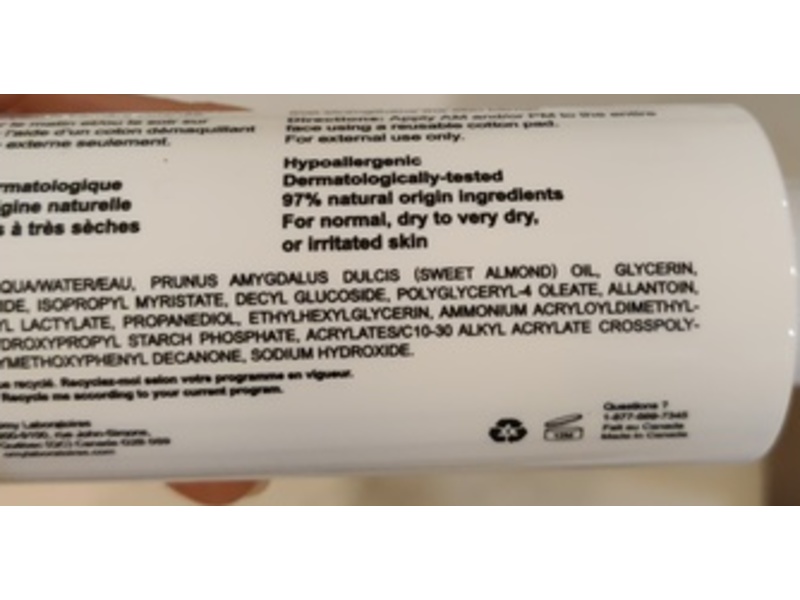 OMY Laboratories Nutri-B5 Cleansing Milk, Vitamin B5 + Allantoin, 6.7 fl oz/200 mL