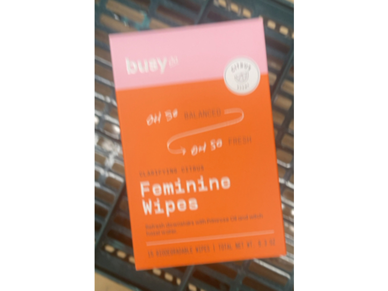 Busy Co Feminine Wipes, Clarifying Citrus, 0.3 oz, 15 Count