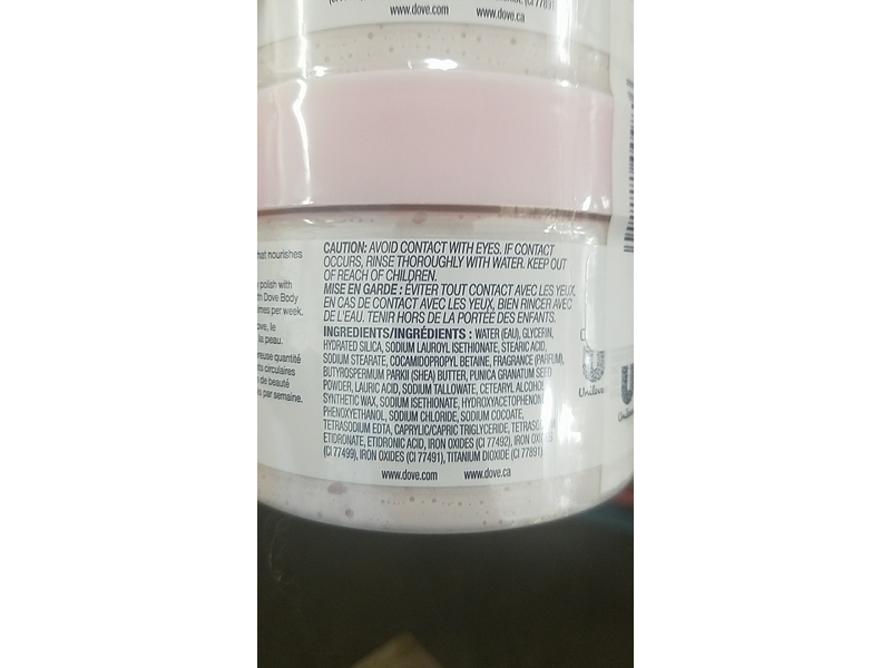 Dove Exfoliating Body Polish Body Scrub, Pomegranate & Shea, 10.5 oz