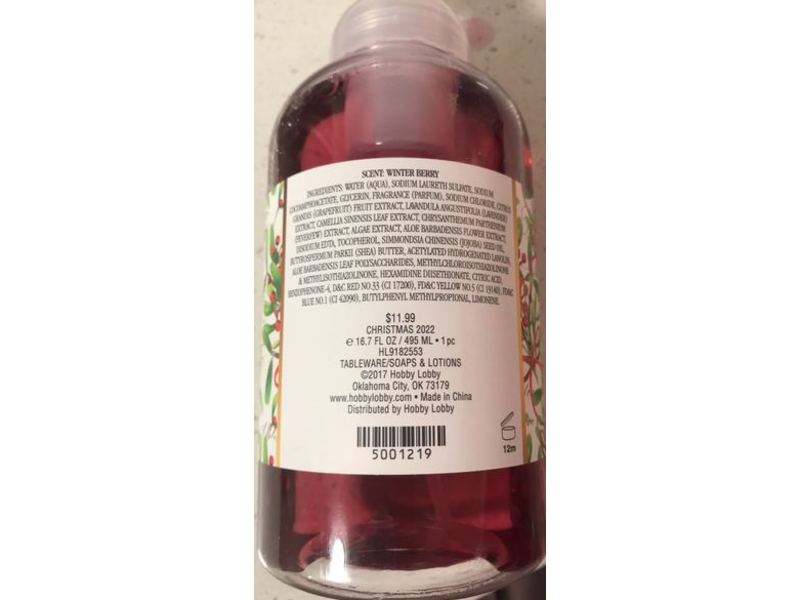 Hannah's Garden Foaming Hand Soap, Berries & Bows, 16.7 fl oz/495 mL