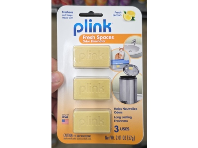 Plink Odor Eliminator, Fresh Spaces, 2.01 oz/57 g, 3 Count, Pack Of 3