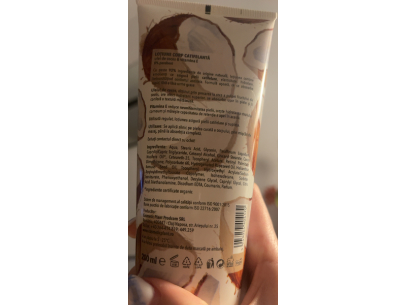 Cosmetic Plant Soft Body Lotion, Coconut Oil & Vitamin E, 200 mL