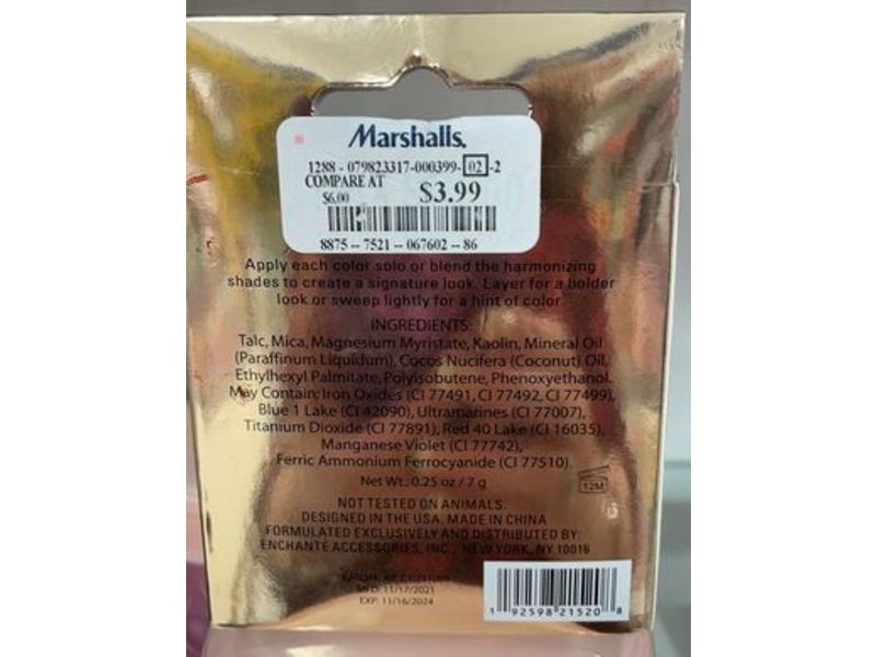 Max Studio Eyeshadow Palette, Gold Stone, 0.25 fl oz/7 g