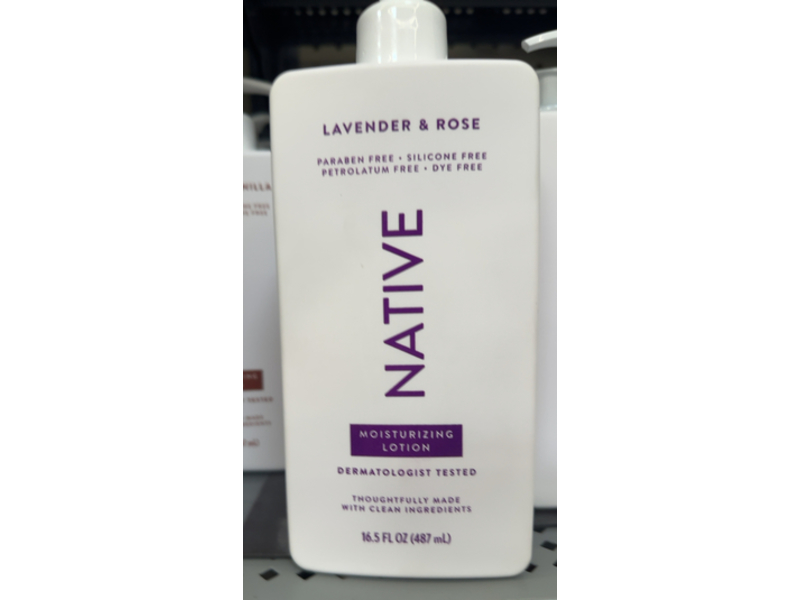 Native Moisturizing Lotion, Lavender & Rose, 16.5 fl oz/487 mL