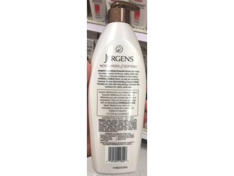 Jergens Hydrating Coconut Moisturizer, Dry Skin, 16.8 fl oz / 496 mL