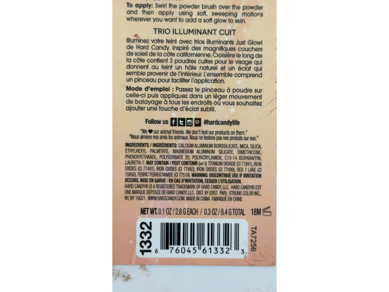 Hard Candy Just Glow Baked Eyeshadow Trio, 1332 Cruisin the Coast, 0.3 oz/8.4 g