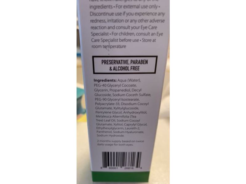 OPTASE Tto Eye Lid Cleansing Gel, Tea Tree Oil, 1.7 oz/50 mL