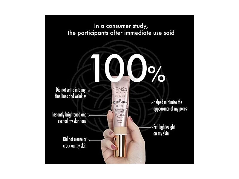 Yensa Color + Face Skin on Skin BC Foundation, SPF 40, Light Neutral, 1.8 oz/32 mL