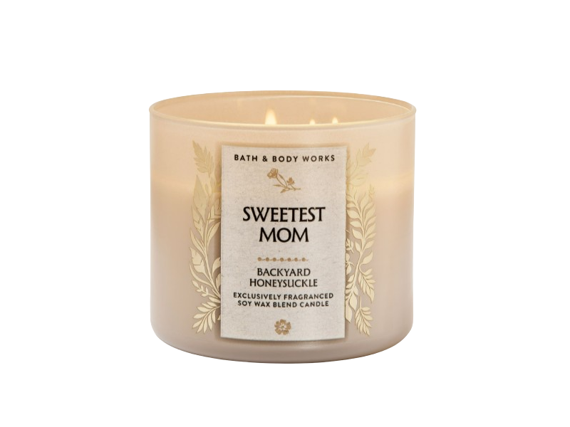 Bath & Body Works Sweetest Mom Soy Wax Blend Candle, Backyard Honeysuckle, 14.5 oz/411 g