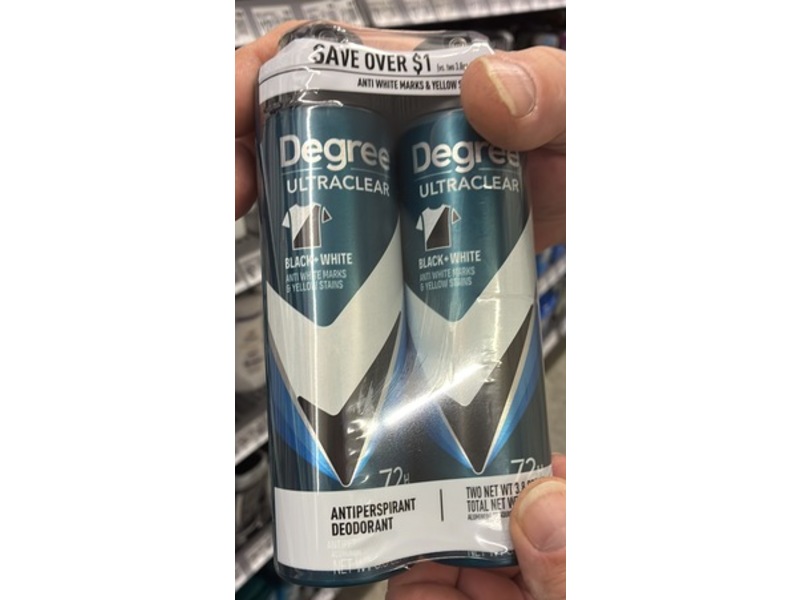 Degree Men UltraClear Antiperspirant Deodorant, Black + White, 3.8 oz/107 g, 2 Count