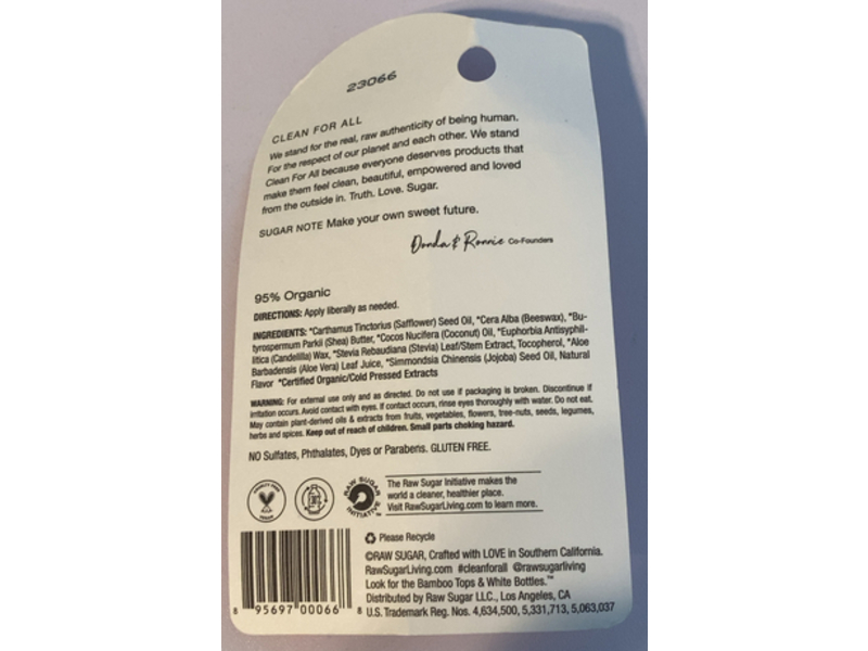 Raw Sugar Soothing Lip Balm, Watermelon + Fresh Mint, 0.25 oz/7 g