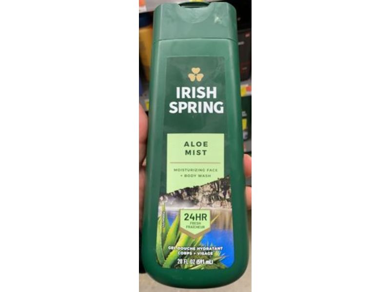 Irish Spring Moisturizing Face + Body Wash, Aloe Mist, 20 fl oz/591 mL