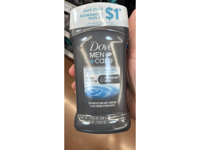 Dove Men+Care Deodorant Stick, Clean Comfort, 3 oz/170 g, Pack Of 2